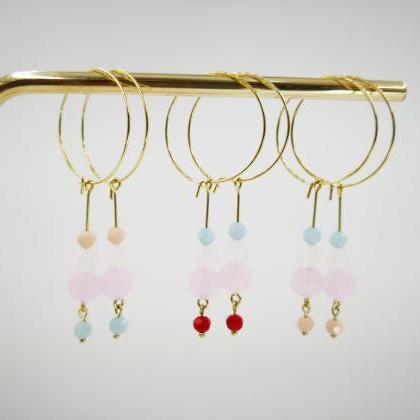 Hoop Earrings, Hoop Earrings Beads, Hoop Earrings..