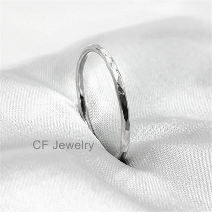 Hammered Stacking Ring Sterling Silver Stackable..