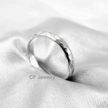 Hammered Stacking Ring Sterling Silver Stackable..
