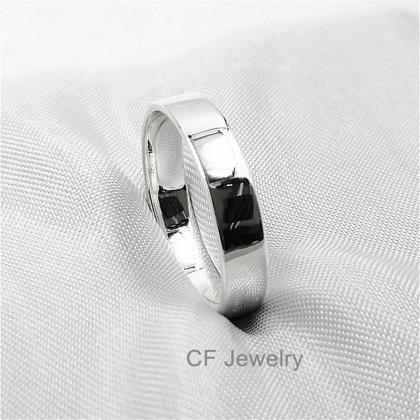 Silver Flat Engagement Ring Sterling Silver Flat..