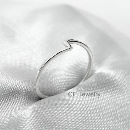 1.5mm Architecture Ring Silver Stackable Rings..