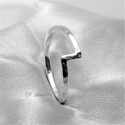 1.5mm Hammered Architecture Ring Silver Stackable..