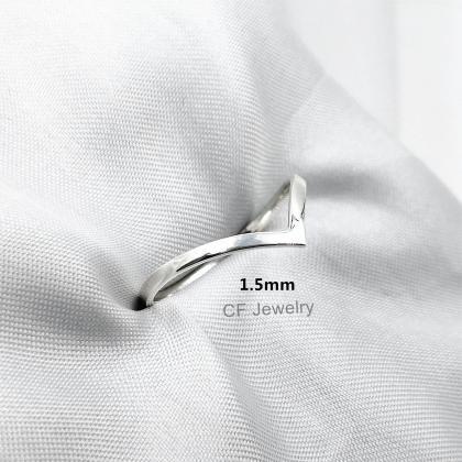 1.3mm Silver Chevron Ring Gold Chevron Ring Rose..