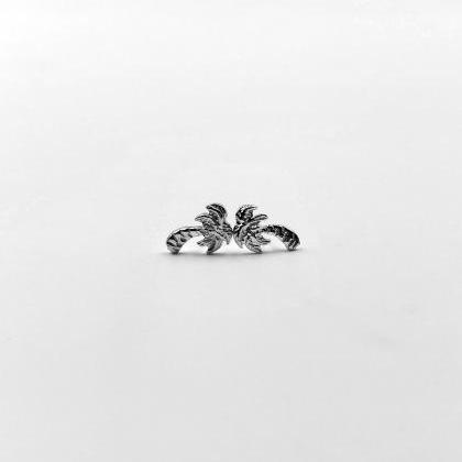 Palm Tree Sterling Silver Earrings Women Jewelry