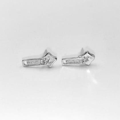 Sterling Silver Zip Earrings Stud Earrings Women..