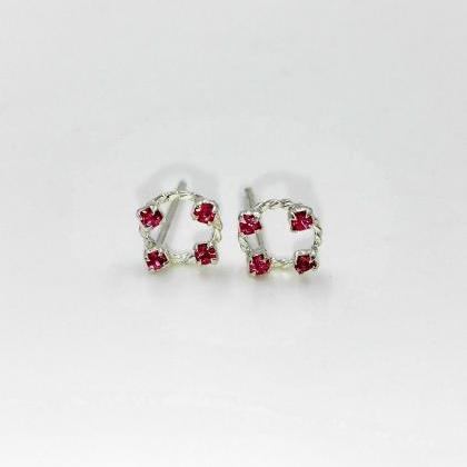 Silver Earrings Diamond, Ruby Earrings, Crystal..
