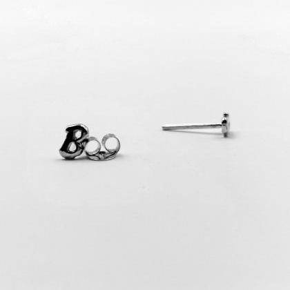 Initial Stud Earrings Made From Sterling Silver..