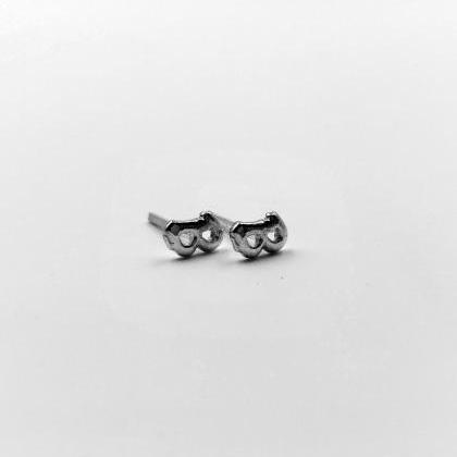 Initial Stud Earrings Made From Sterling Silver..