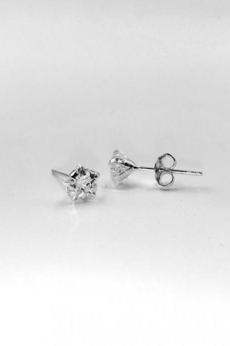 Diamond Earrings Studs Star Jewelry Star Earrings Sterling Silver Earrings Diamond Jewelry Silver Jewelry Post Earrings Gift For Her